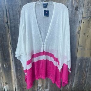 Chaps White and Pink Shawl - One Size
